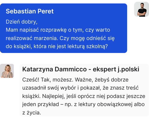 Chat z nauczycielką języka polskiego
